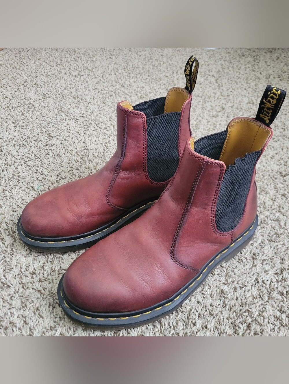 Dr. Martens 2976 Chelsea Boots Shoes Red Brown Black Men's 6 Women's 7